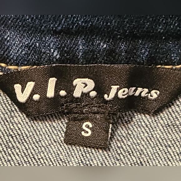 V.I.P Jeans size S juniors blue jean cropped jacket - Picture 8 of 11